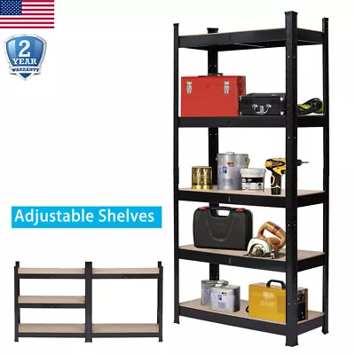 5 Tier Metal Heavy Duty Adjustable Shelf Rack Garage Kitchen Storage Organizer • $48.99