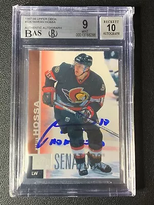 Marian Hossa 1997/98 Upper Deck Rookie W/hof 2020 Inscription Bgs Bas 9 W/ 10 Au • $84.99