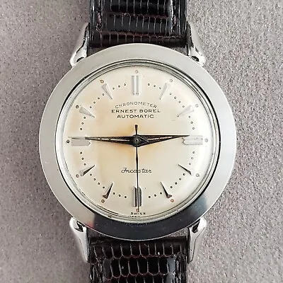 1950s Rare Ernest Borel  Incastar  Chronometer Vintage Automatic Watch All Steel • $895