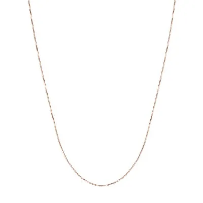 0.55mm Italian Square Box Chain Necklace Real 14K Rose Gold All Sizes • $89.64