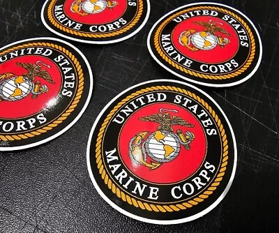 (4) 2  US Marine Corps USMC Logo Car Decal Sticker Vinyl Helmet Toolbox Hardhat • $5