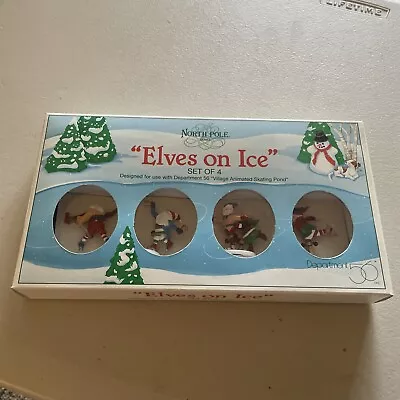 Dept 56 North Pole Elves On Ice New In Box For Village Animated Skating Pond • $27.99