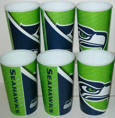 $14.98 • Buy Seattle Seahawks Beer Cup Gift Tailgate Party Fan Rigid Plastic Glasses 22 Oz 6