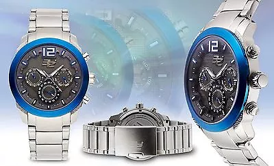 NEW 32 Degrees 0485M-BLUSIL Mens Arctic Watch Multi Function Black Blue Silver • $55.05