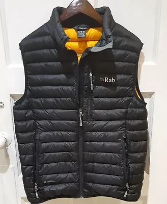 Mens Rab Pertex Microlight Grey Black Vest Puffer Size S • £95