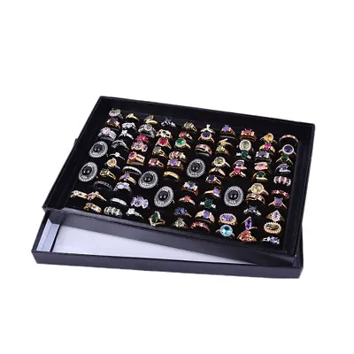 100-slot Jewelry Ring Display Organizer Case Tray Holder Earring Storage Box New • $9.99