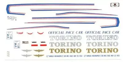 Fred Cady 222 68 Torino Indianapolis 500 Pace Car Decal • $9.75