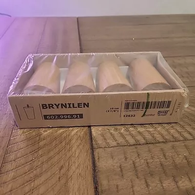 Set Of 4 Ikea BRYNILEN Furniture Legs Solid Oak Wood 3 7/8   Mid Century Modern • $39.99