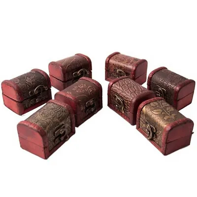 Wooden Vintage Treasure Chest Wood Jewellery Storage Box Case Organiser=t= ❤TH • $7.31