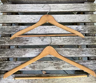 Vintage 2 Wooden Clothes Shirt Jacket & Pant Hangers • $14