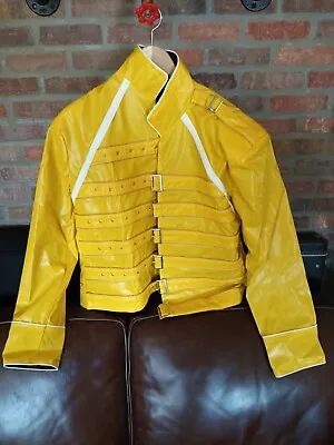 Freddie Mercury Queen Yellow Wembley Faux Leather Jacket Costume • $40