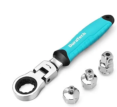 DURATECH 4-in-1 Flex-Head Ratcheting Wrench Set 1/4 &3/8 &1/2  72 Tooth 12 Point • $21.99