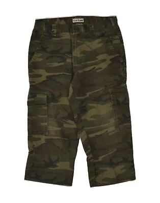 VINTAGE Mens Capri Cargo Trousers IT 44  XS  W28 L20  Green Camouflage YP03 • $18.36