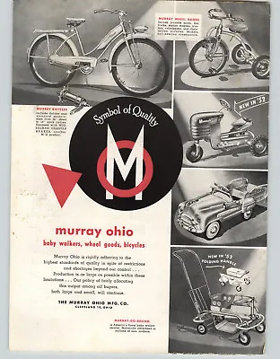 1952 PAPER AD Murray Ohio Trac Farm Tractor Pedal Car Station Wagon Bicycle • $14.97