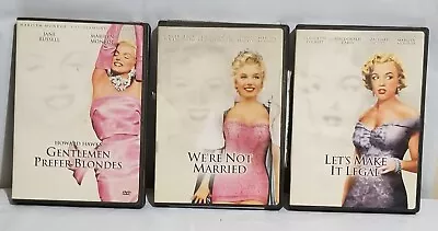 3 DVD Lot Marilyn Monroe Gentlemen Pref Blondes Lets Make Legal Not Married • $19.95