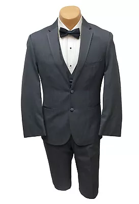 Michael Kors Charcoal Grey Eternity Suit Coat Pants Vest Trim Fit Obsession Tux • $54.99