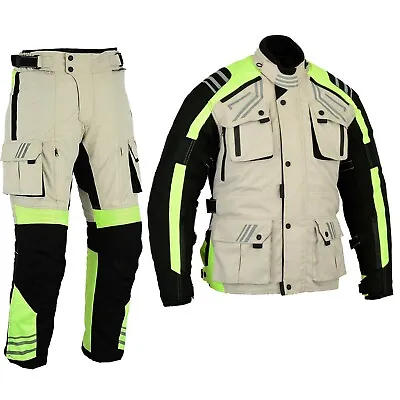 Motorcycle Jacket And Pant Motorbike Racing Armoured Waterproof Cordura Suit • $278.20