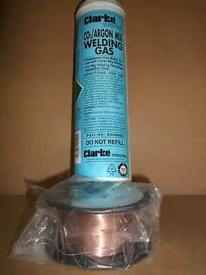 Argon/Co2 Disposable Cylinder Welding Gas & 0.8mm X 0.7kg Mild Steel Mig Wire • £22.99