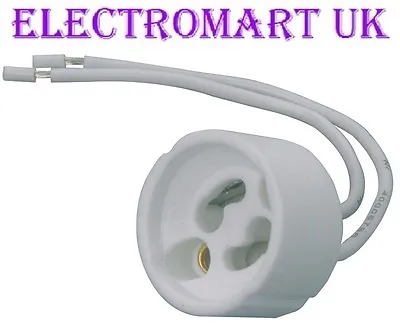 Gu10 Ceramic Lamp Bulb Holder Fitting 90mm Connecting Fly Lead • £1.90