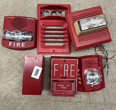 Large Lot Of Vintage Fire Alarm Equipment Horn Strobe Mixed Sold As Is Repair • $75