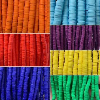 £2.99 • Buy Polymer Clay Beads Flat Round Disc 8mm Heishi 1mm Wide Approx 320 Beads Strand