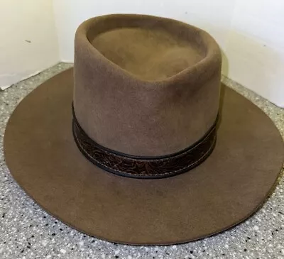 Vintage Stetson 4X Beaver Revenger Gambler Brown Hat Size 7 1/4 • $149.99