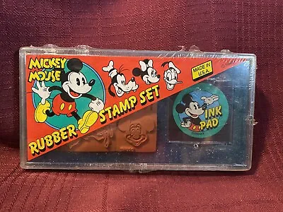 Vintage Disney MICKEY MOUSE Rubber Stamp Set W/stamp & Ink Pad- UNOPENED • $18