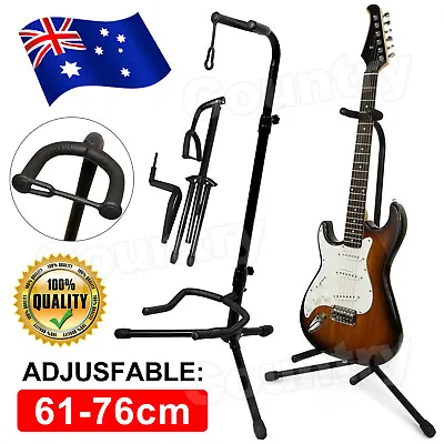 $19.95 • Buy Upgraded Folding Guitar Stand Bass Tripod Electric Acoustic Floor Holder Rack AU