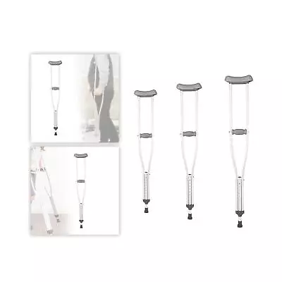 Underarm Crutch Portable Adjustable Height For Women Elderly Disabled People • £20.87