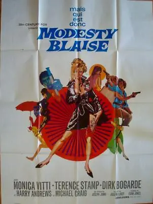 MODESTY BLAISE French Grande Movie Poster 47x63 MONICA VITTI  BOB PEAK 1966 • $250