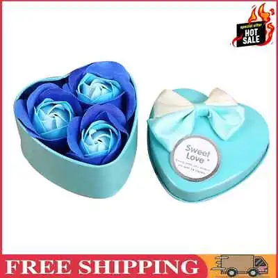 $9.01 • Buy Scented Rose Flower Soap Fake Petal For Body Bath Valentine Day Gift (Blue)