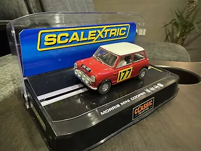 Scalextric C2807 1/32 Mini Cooper Classic Slot Car. 1967 Monte Carlo Rally. Red • £49