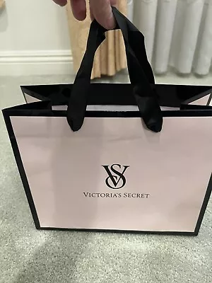 Victoria's Secret Shopping / Gift Bag 10.5  X9  X 5   Glossy Pale Pink /black Vs • $7.99