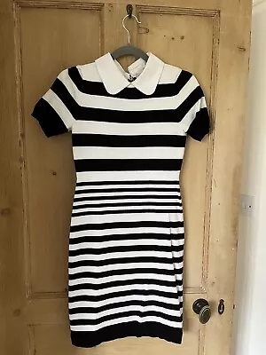 Karen Millen Size 2 Fits Size 8 - Striped Dress With Collar • £12.50