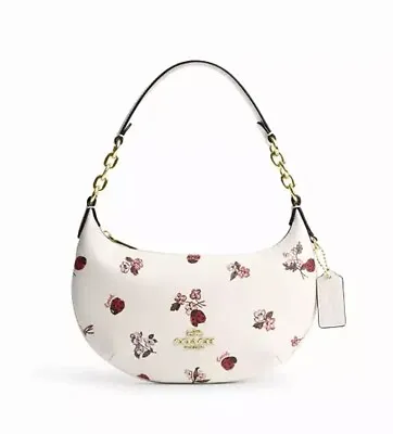 COACH Mini Payton Ladybug Hobo Floral Print HANDBAG Shoulder Chalk White NWT • $149.99