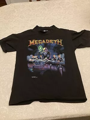 NOS VIntage 1990 Megadeth Oxidation Nation Tour Shirt Size L Rock Heavy Metal • $125