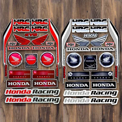 Motorcycle Fuel Tank Reflective Emblem Decals For Honda Wing Racing HRC Stickers • $12.82