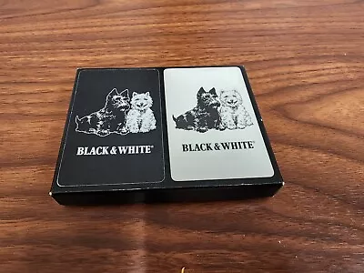 Vintage Black & White Scotch Whiskey New Promo Playing Cards 1974 SEALED NIB • $24.99