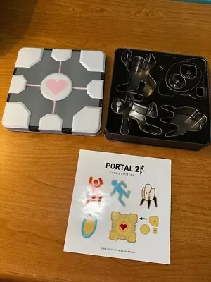 Collectible Portal 2 Cookie Cutters Thinkgeek Gamer Sugar Cookie Recipe Tin NEW • $32.95