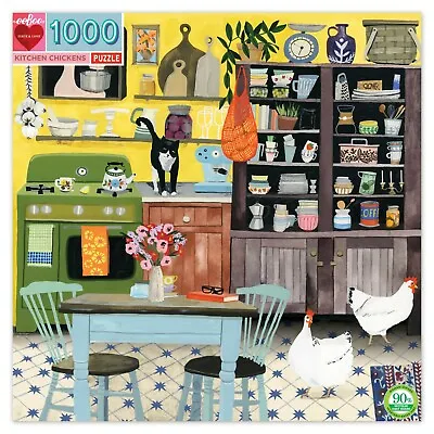 Kitchen Chickens  1000 Piece Jigsaw Puzzle By Eeboo • $47.99