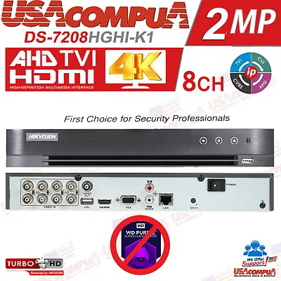 Hikvision 8CH 1080p H.264/ H.265 DVR Recorder For Security Camera System NO HDD • $129.99