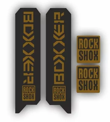 Rock Shox Boxxer Mountain Bike Cycling Decal Kit Sticker Adhesive Black Gold • $19.99