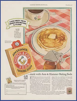 Vintage 1928 ARM & HAMMER Baking Soda Kitchen Pancake Ephemera 20's Print Ad • $14.96