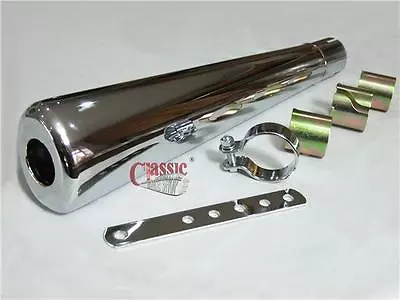 £59.95 • Buy Universa Oval Chrome Megaphone Silencer Suitable For Custom Specials