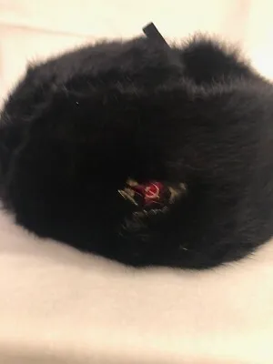 Russian Ushanka Winter Hat. Black Faux Fur. Trapper Aviator Ear Flap Padded Warm • $19