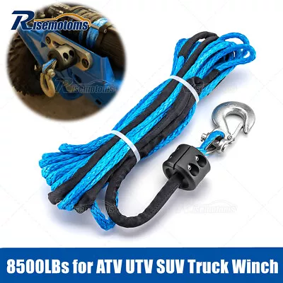 5/16  X 50' Synthetic Winch Rope Winch Hook Sets For Honda Pioneer 500 700 1000 • $39.99