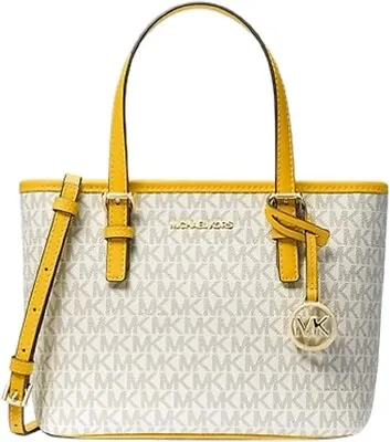 Michael Kors Jet Set Travel *Extra-Small Logo* Top-Zip Tote Bag Jasmine Yellow • $97