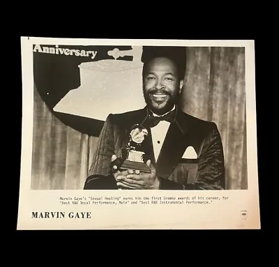 MARVIN GAYE Press Release 8X10” Black & White Promotional Photo Sexual Healing • $9.95