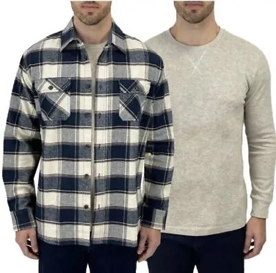 Jachs Men’s Flannel And Thermal Shirt Pack-2 • $24.99