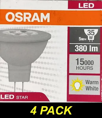 4 X OSRAM LED Downlight Globes Bulbs Lamps 5W 12V MR16 Warm White 380Lm • $25.77